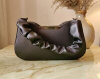 Elegant Satin Ruffle Clutch